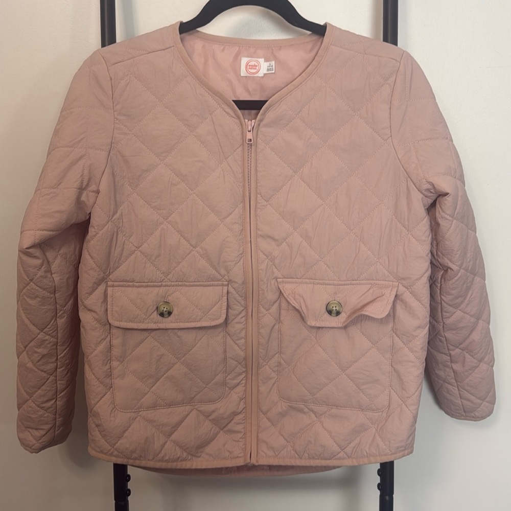 Rose Pink Quilted Full Zip Jacket Wonder National Girl Size L /10-12/